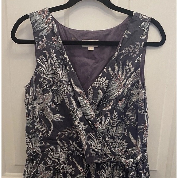 LOFT Pants - Loft Romper Blue Floral Faux Wrap V Neck‎ Womens 8P Aloha Vacay Beach Resort